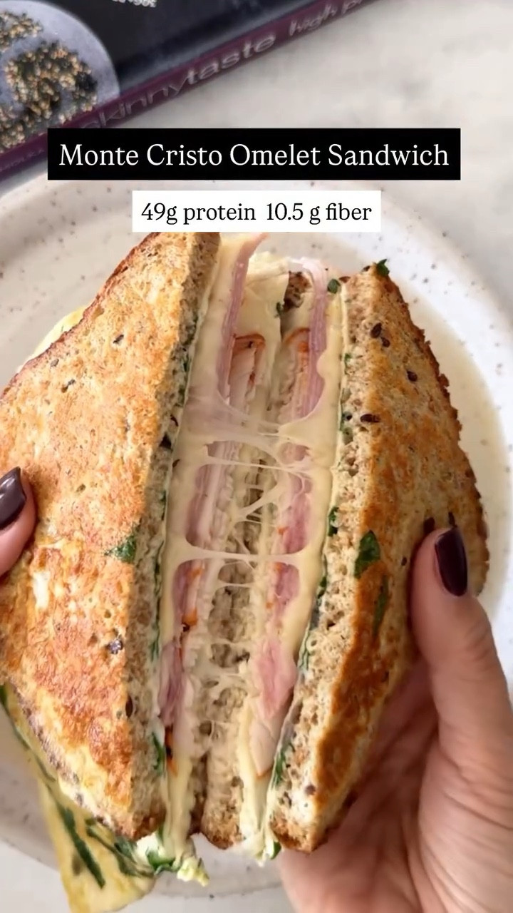 Can’t decide between an omelet or a sandwich? This recipe says… why not both! 🥪✨ 49g Protein • 10.5g Fiber SAVE this post for brunch inspo 👇 
This recipe is exclusive to my new cookbook, Skinnytaste High Protein. 
 

➡️ Find your next favorite 30g+ protein meal in Skinnytaste High Protein — available wherever books are sold.

#LTKHome #LTKFamily