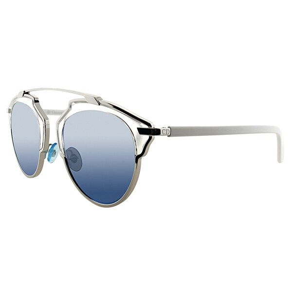 Dior Dior So Real I18 7R Palladium White Metal Aviator Sunglasses Silver Blue Mirror Lens | Bed Bath & Beyond