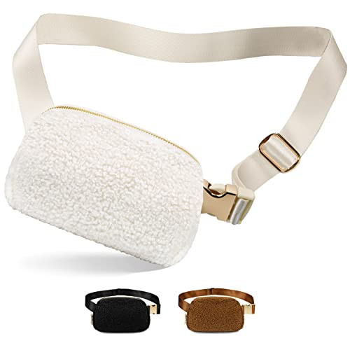 Fleece Belt Bag for Women, Sherpa Fanny Pack Crossbody Bags for Women Men Everywhere Belt Bag wit... | Amazon (US)