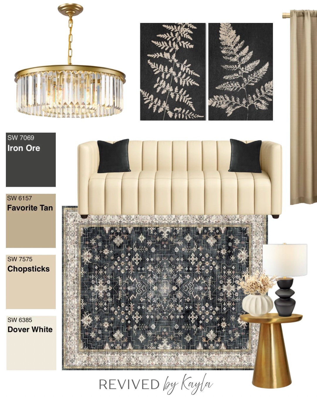 Black and cream living room decor mood board with matching color palette ✨

#home #homedecor #livingroom #livingroomdecor #livingroominspo #homeinspo #inspiration #moodboard #colorpalette #amazon #wayfair

#LTKFindsUnder50 #LTKFindsUnder100 #LTKHome