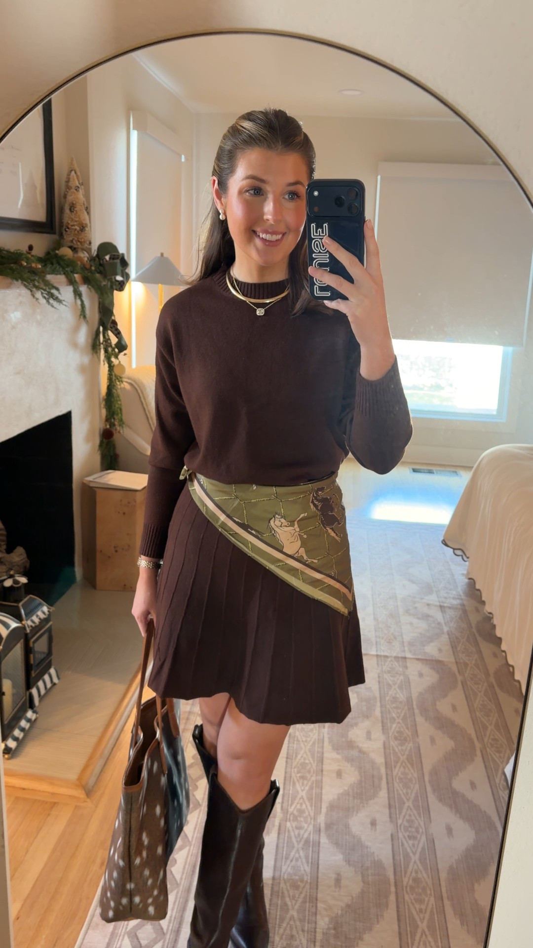 Outfit for church this morning! Wearing a S in set. Exact scarf is a hair scarf from Anthro but print isn’t available anymore. Linked similar 