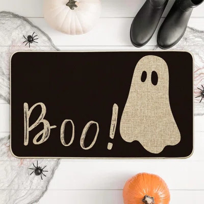 Ghost Boo Halloween Doormat, Home Decor Low-Profile Switch Rug Door Mat Floor Mat For Indoor Outdoor 17X47 Inch | Wayfair North America