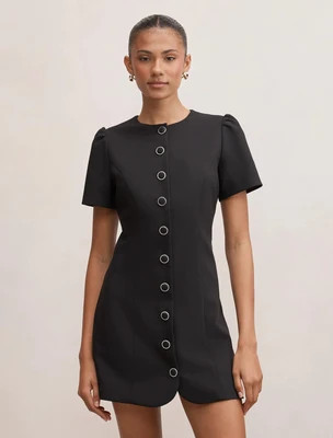 Elinda Button Up Mini Dress Black | Ever New (CA)