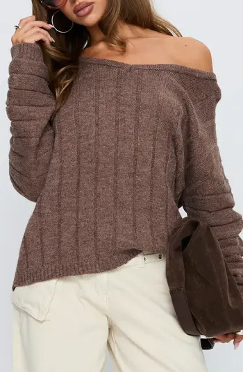 Main Thing One-Shoulder Rib Sweater | Nordstrom