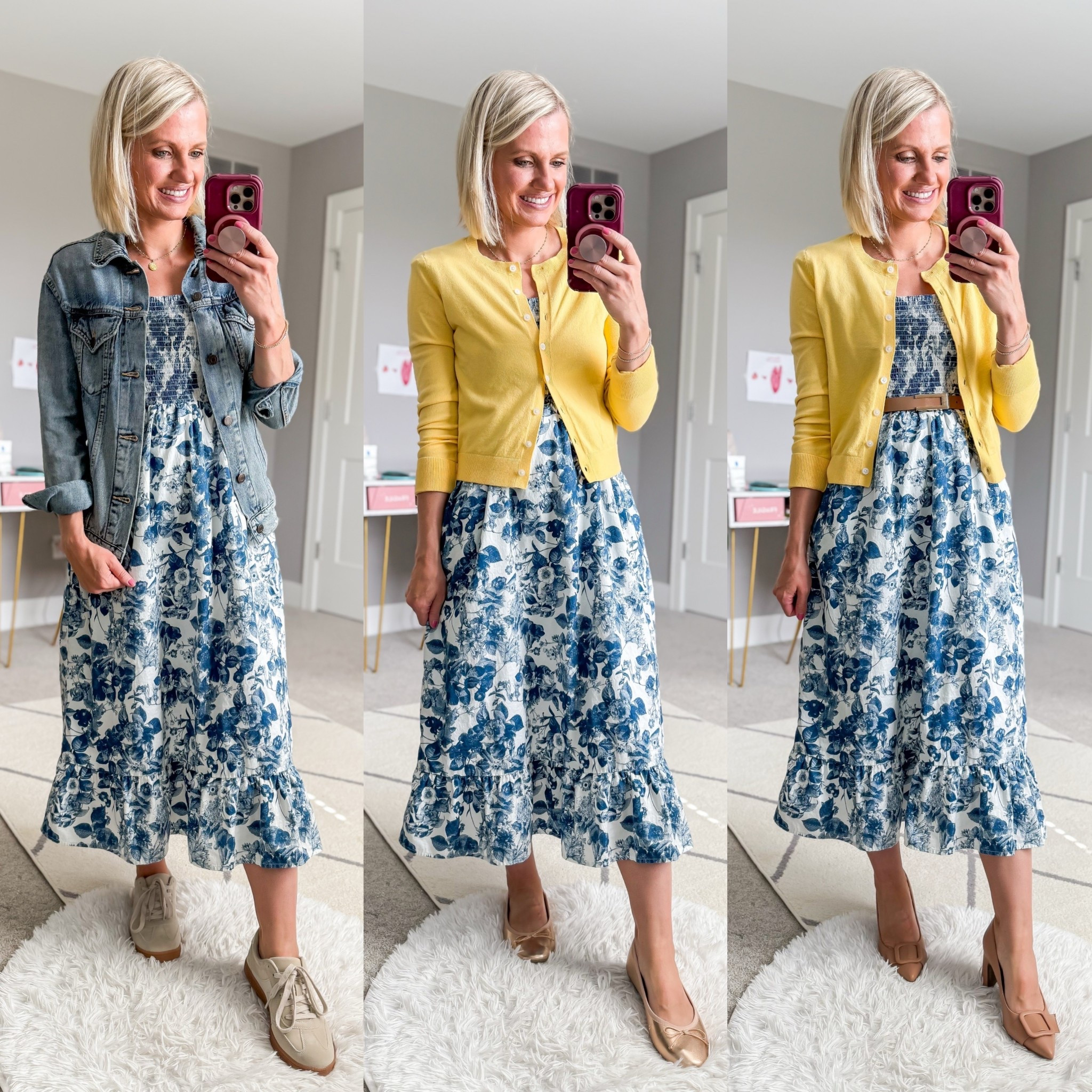 Teacher outfits with a blue floral dress! Dress- xsmall || yellow cardigan- small || denim jacket- xsmalll

#LTKSeasonal #LTKStyleTip #LTKWorkwear