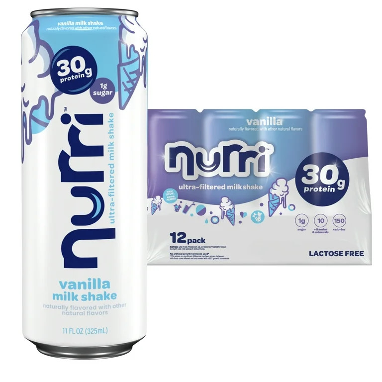 Nurri Ultra-Filtered Milkshake, 30g of Protein, Vanilla, 11 fl oz Can (Pack of 12) | Walmart (US)