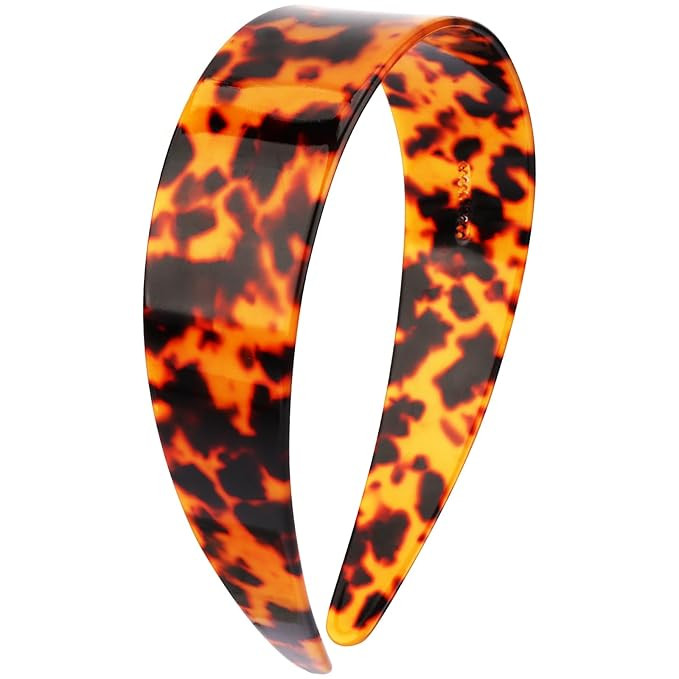 Tortoise Shell Headband with Teeth for Women, Wide Acetate Leopard Plastic Hair Band for Women's ... | Amazon (US)