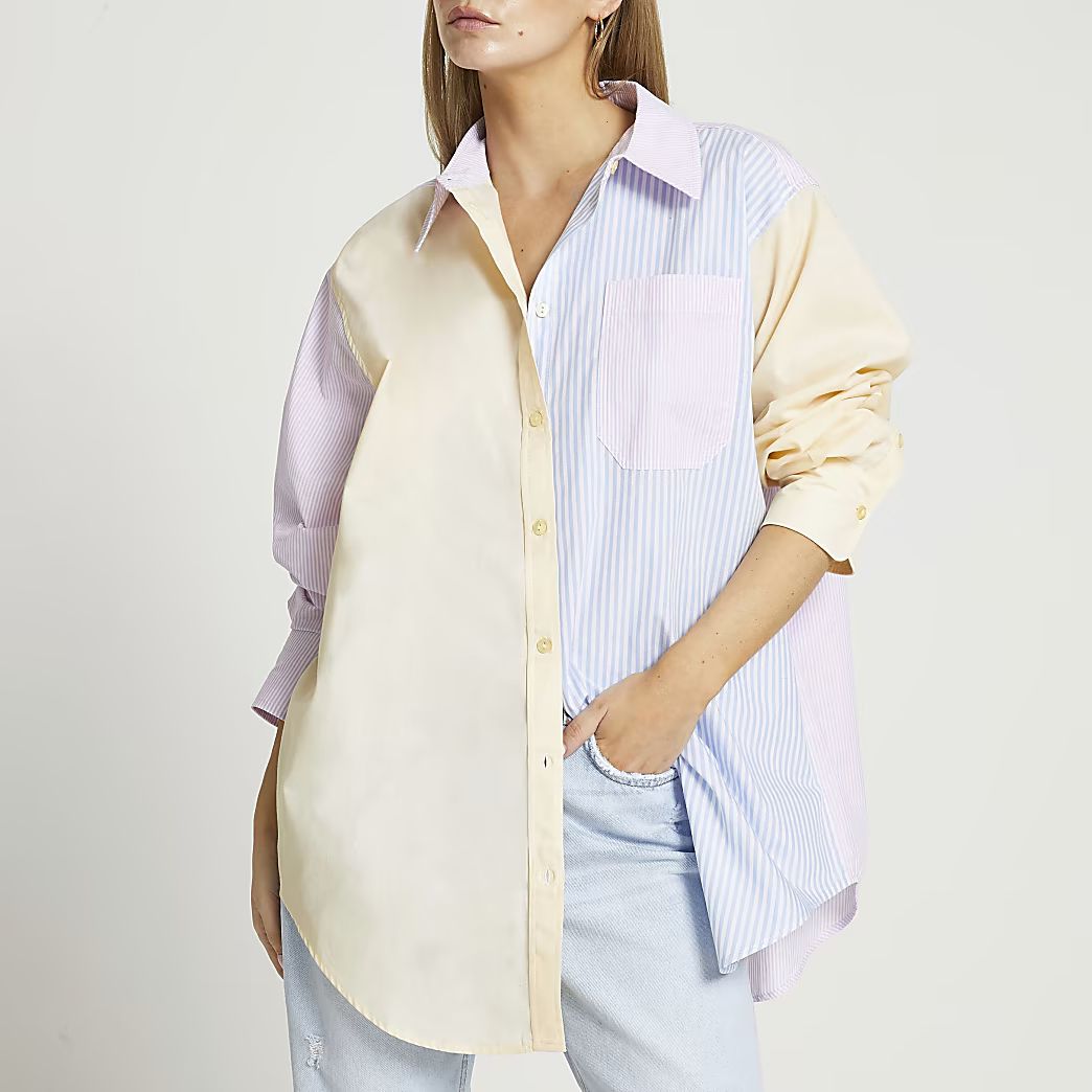 Petite yellow colour block shirt | River Island (UK & IE)