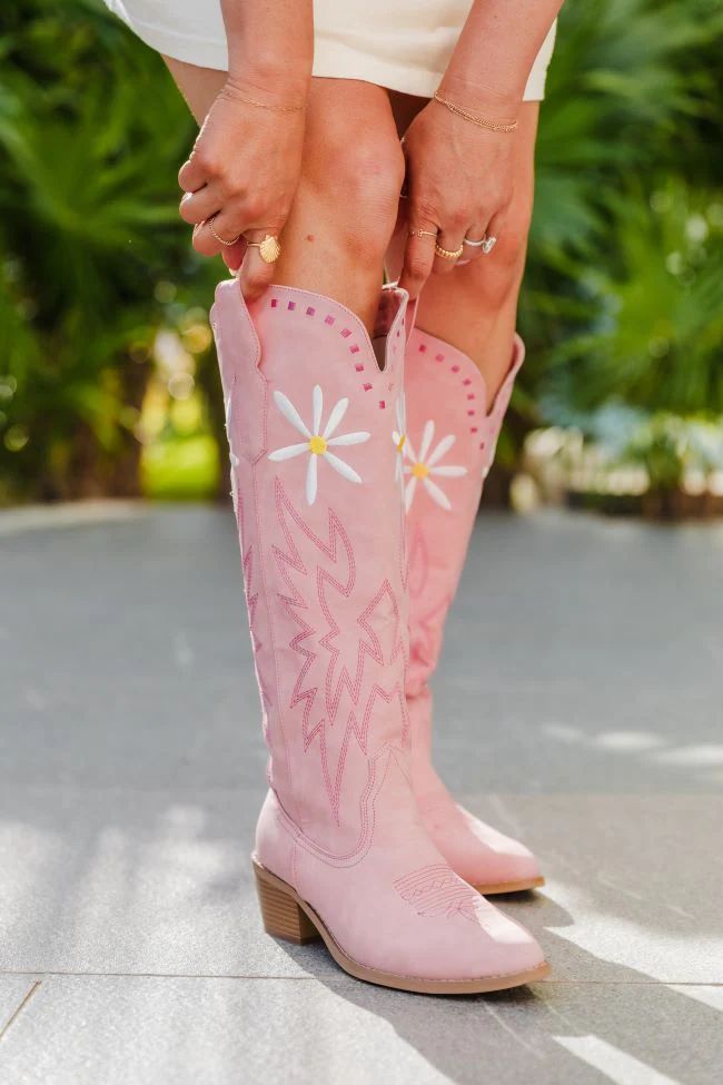 Sand In My Boots Daisy Pink Boots Krista Horton X Pink Lily | Pink Lily