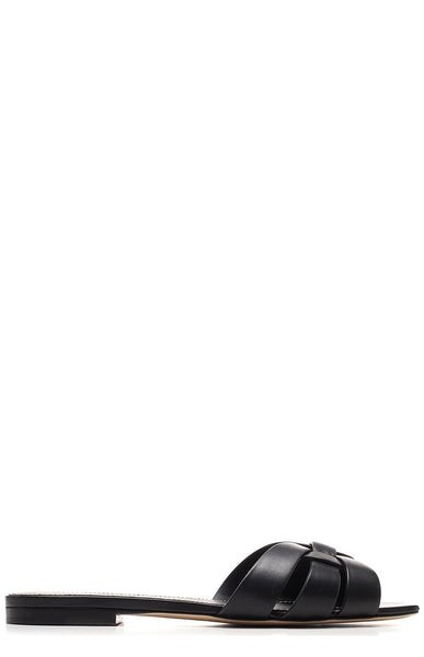 Saint Laurent Tribute Flat Sandals | Cettire Global