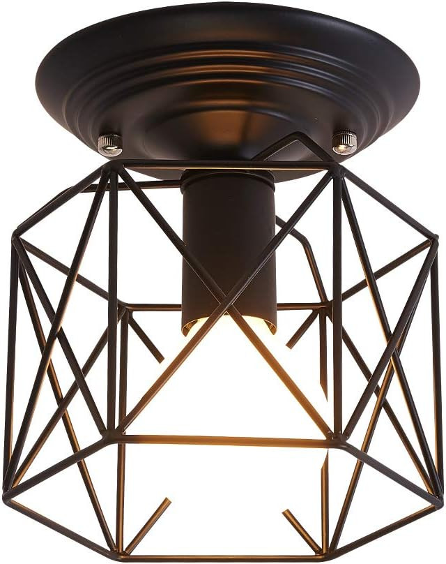 UOFUS Semi-Flush Mount Ceiling Lighting Ficture Mini Metal Modern Hallway Lights Fictures Rustic ... | Amazon (US)