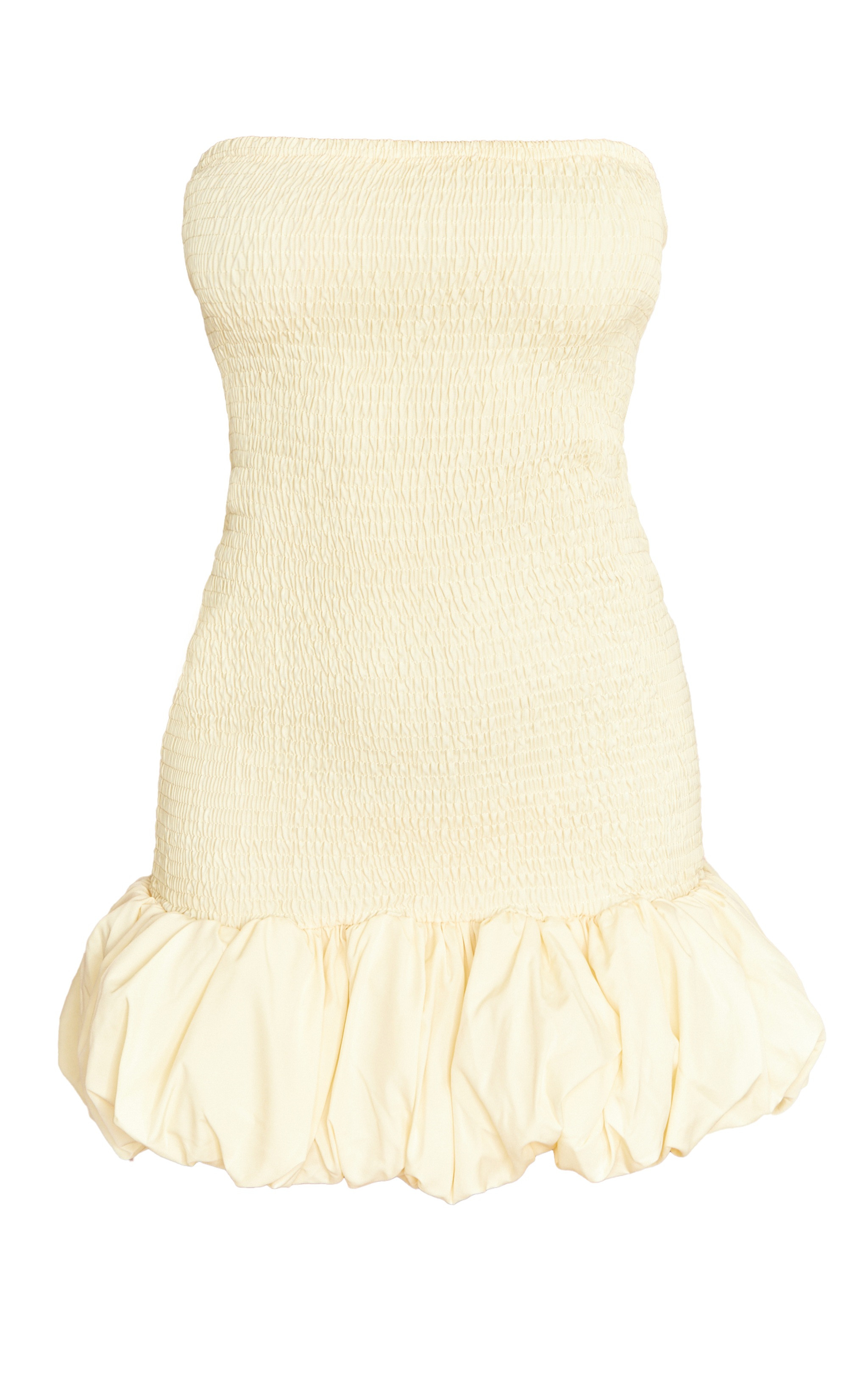 Lemon Shirred Bandeau Bodycon Dress | Dresses | PrettyLittleThing US