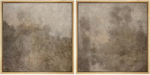 SIGNFORD Framed Canvas Print Wall Art Set Vintage Rustic Neutral Tones with Subtle Patterns Illus... | Amazon (US)