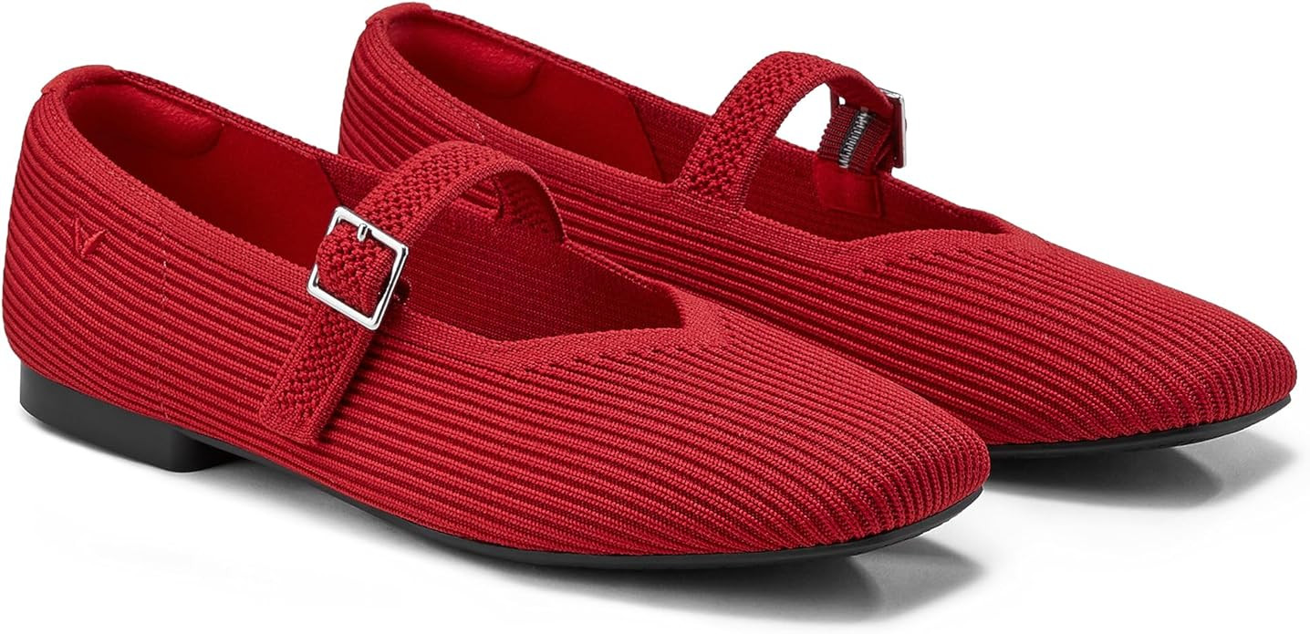 VIVAIA Margot Mary Jane Women Flat Shoes Comfortable for Work with Arch Support Slip on Square-To... | Amazon (US)