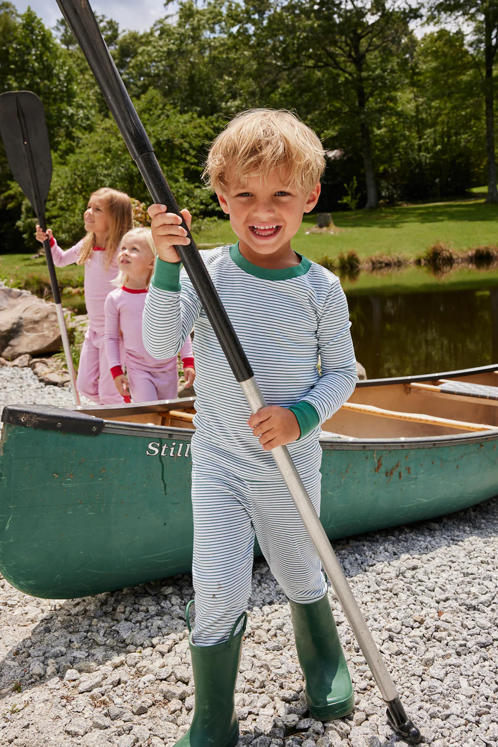 Kids Long-Long Set in Classic Green | Lake Pajamas