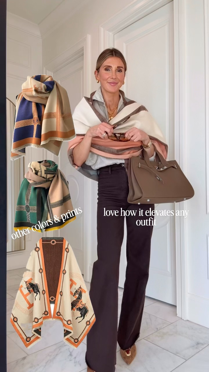 I'm obsessed with this Amazon scarf. It's giving Designer vibes and it is a fall it accessory.