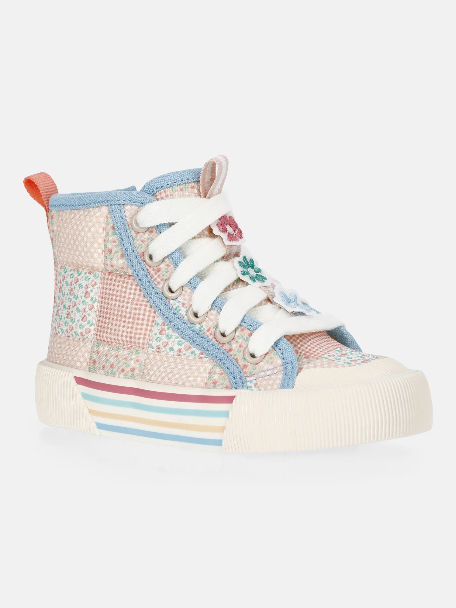 Wonder Nation Toddler Girls Novelty Patchwork High Top Sneakers - Walmart.com | Walmart (US)