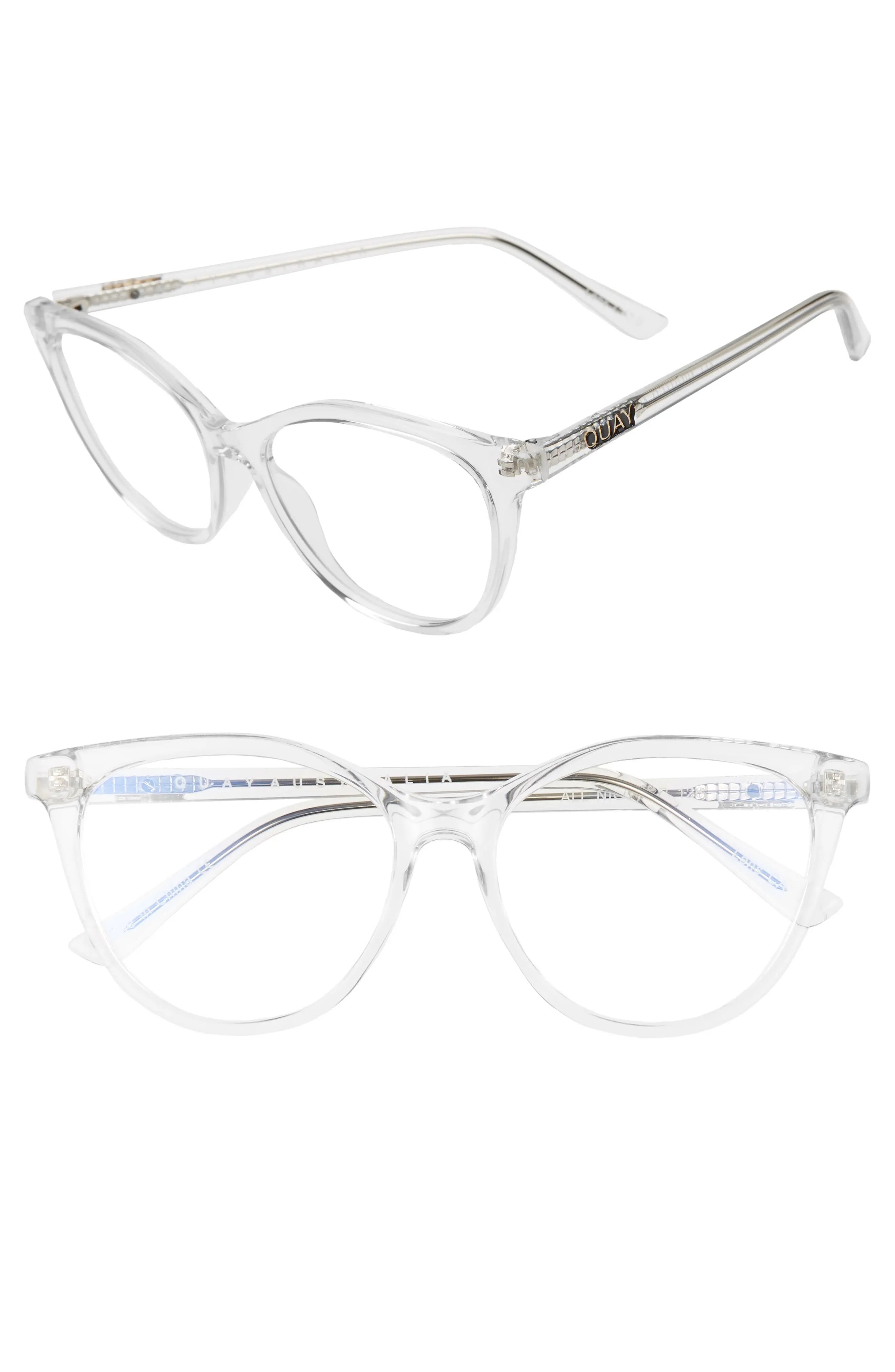 Quay Australia All Nighter 50mm Blue Light Filtering Glasses - Clear/ Blue Light | Nordstrom