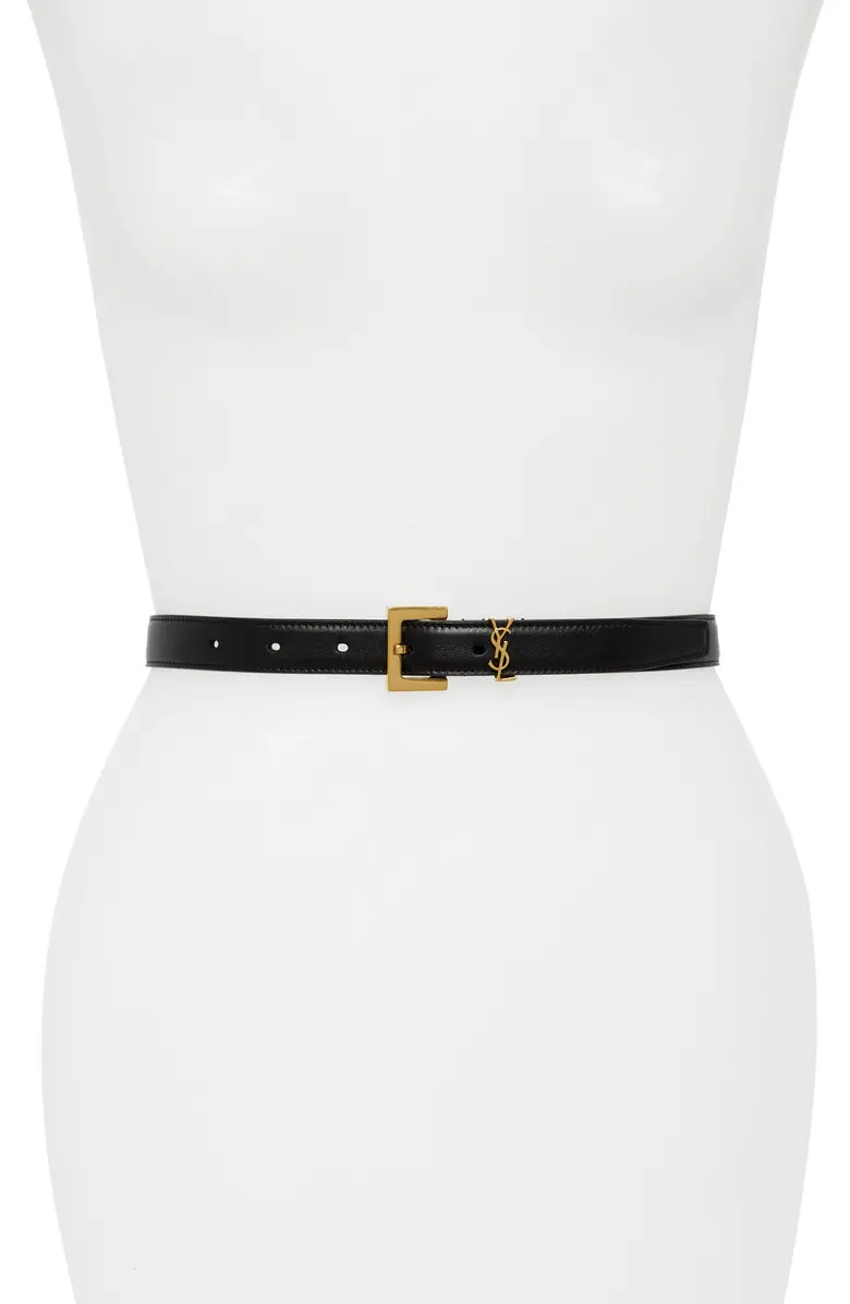 Monogram Calfskin Leather Belt | Nordstrom