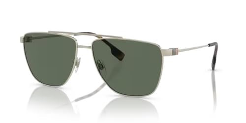 BURBERRY BE3141 110971 61MM Light Gold/Plastic Lens Dark Green Aviator Sunglasses for Men +Bundle with Accessory Eyewear Kit | Amazon (US)