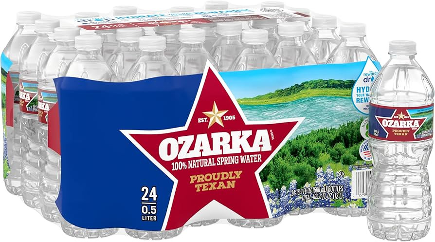 Ozarka Brand 100% Natural Spring Water Plastic Bottles, 16.9 oz (Pack of 24) | Amazon (US)