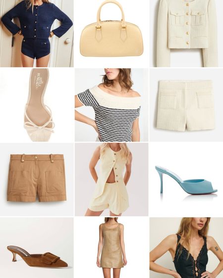 My spring mood board —
- kitten heel sandals 
- twin sets
- short shorts 
- pastel hued linen 
- raffia everything 

#LTKSeasonal #LTKstyletip #LTKshoecrush