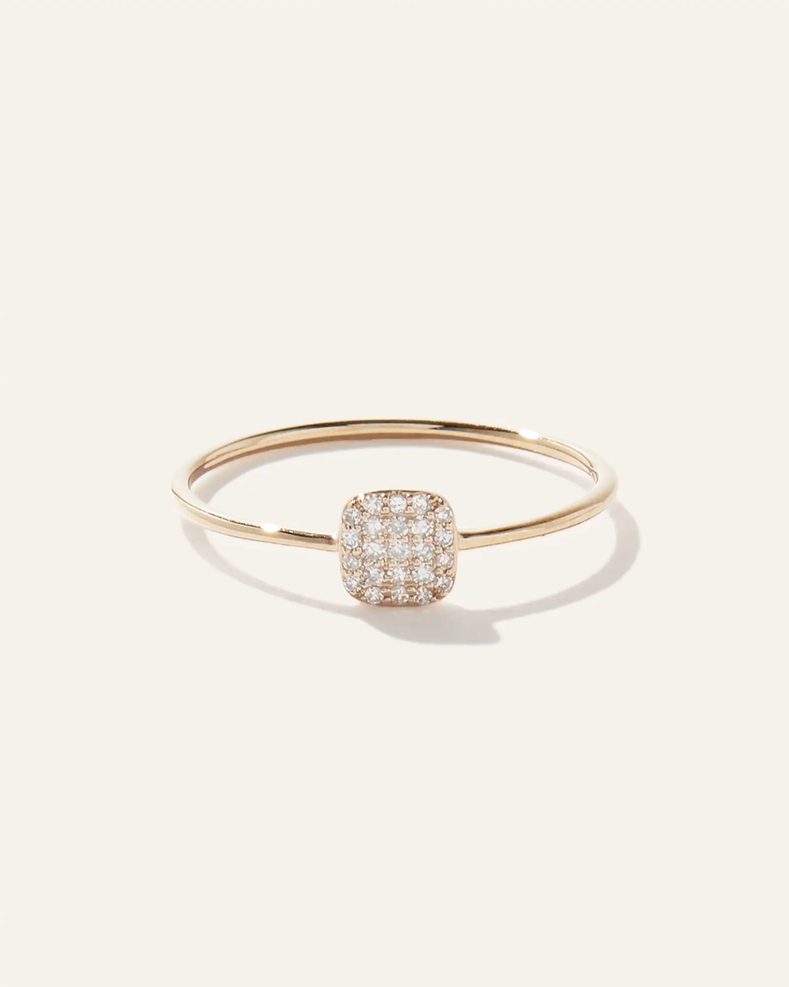 14K Gold Pave Diamond Cushion Ring | Quince