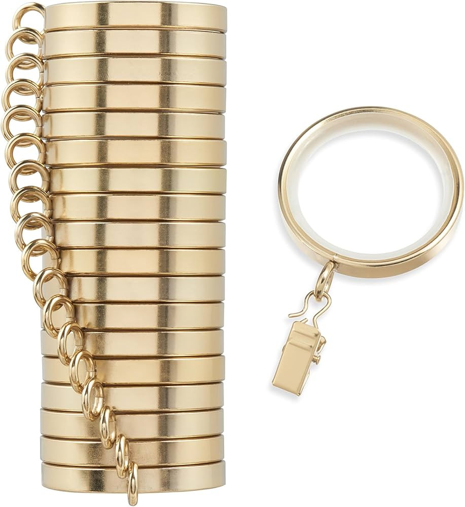 Cambria® Designer Series - Premium Easy Glide 18 Count Curtain Rings - Metal with Smooth, Quiet ... | Amazon (US)