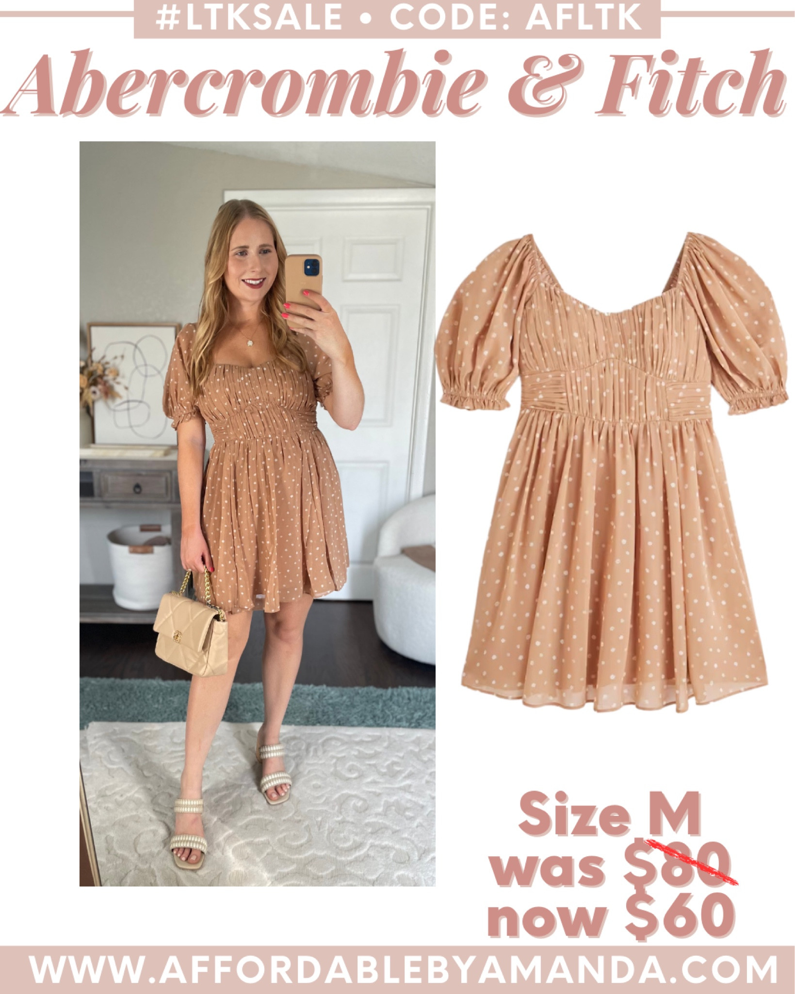 Affordable by Amanda is wearing a M in this brown and white polka dot puff sleeve dress! It’s 25% off with code AFLTK today is the last day of LTKSALE! 

Follow my shop @affordablebyamandablog on the @shop.LTK app to shop this post and get my exclusive app-only content!


#LTKSeasonal #LTKsalealert #LTKSale