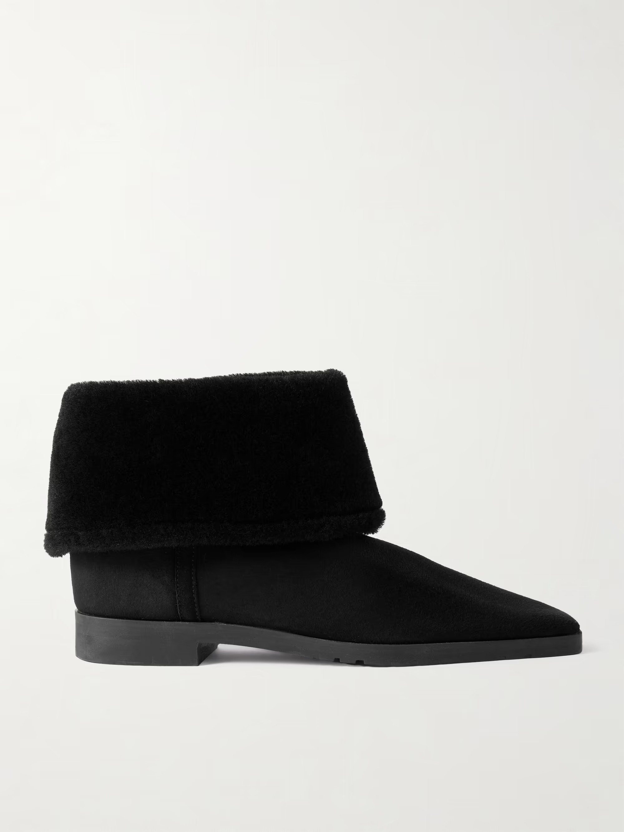 Shearling-trimmed suede ankle boots | NET-A-PORTER (UK & EU)