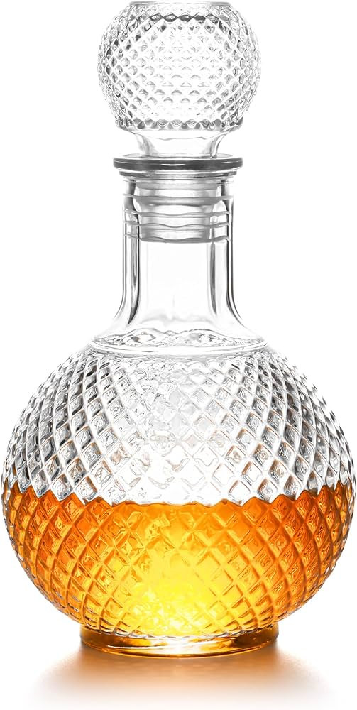 FURSARCAR Gifts for Men Dad ,Glass Liquor Decanter with Airtight Globe Stopper, Whiskey Decanter ... | Amazon (US)