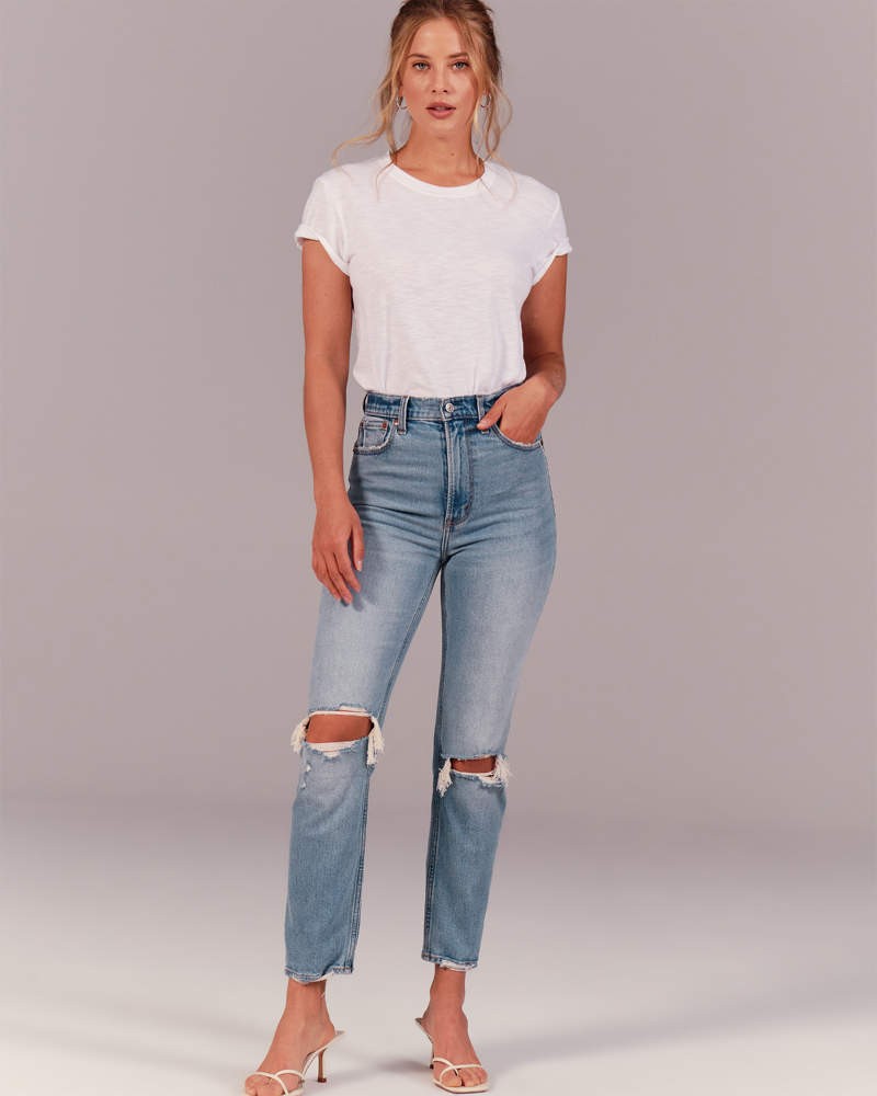 Ultra High Rise Ankle Straight Jeans | Abercrombie & Fitch (US)