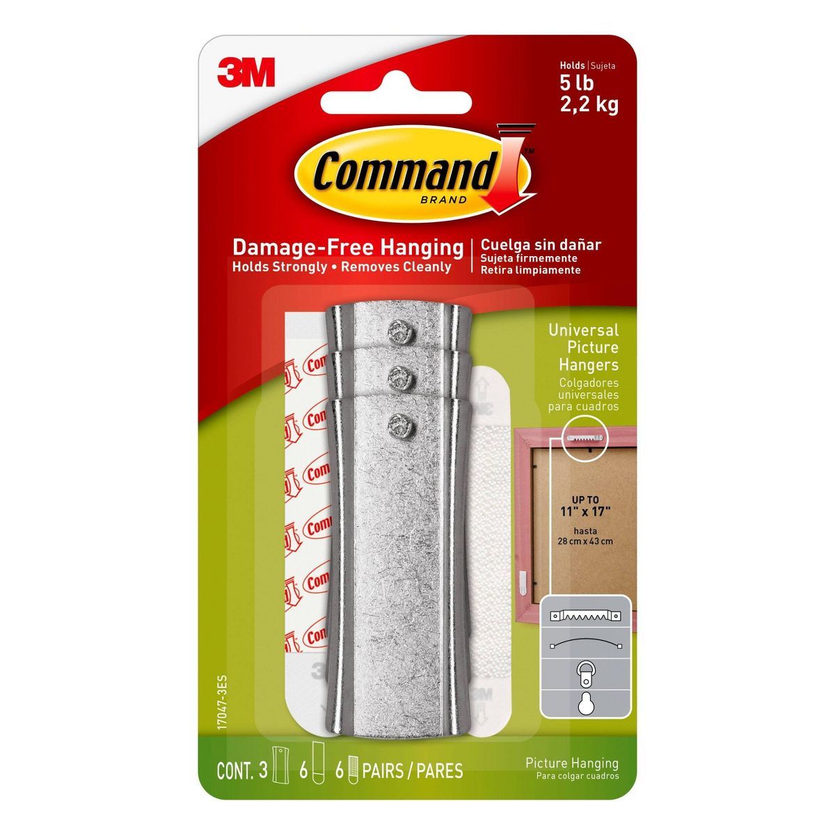 Command 3 Hangers/6 Large Strips/6 Sets of Mini Strips Universal Picture Hangers White | Target