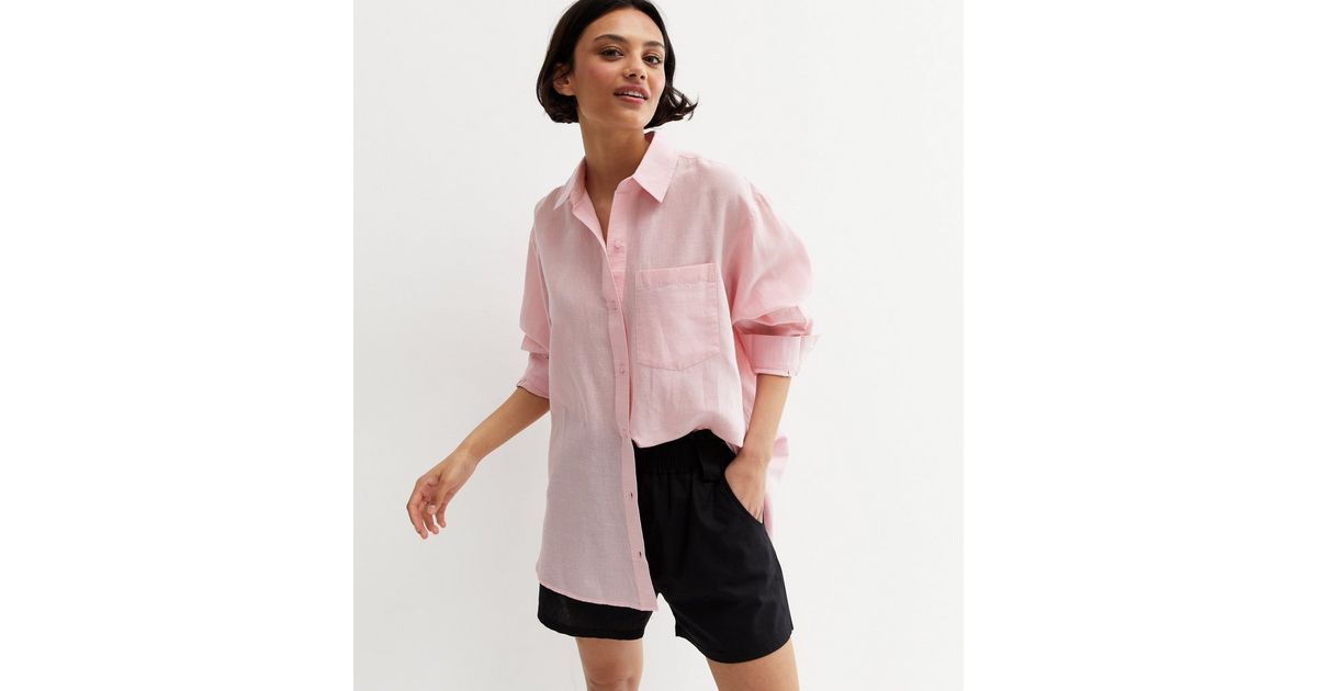 Pink Linen-Look Shirt
						
						Add to Saved Items
						Remove from Saved Items | New Look (UK)