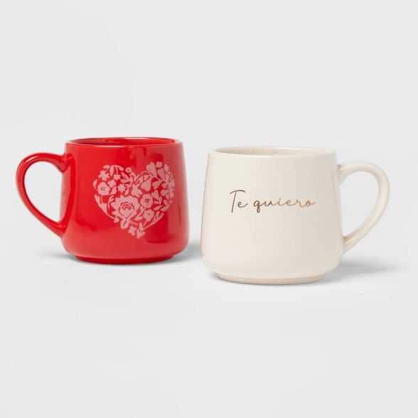 15oz 2pk Stoneware Spanish Mug Set - Threshold™ | Target