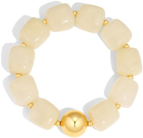 Chunky Beaded Bracelet for Women Trendy Statement Big Colorful Resin Bead Bubble Bracelets Summer... | Amazon (US)