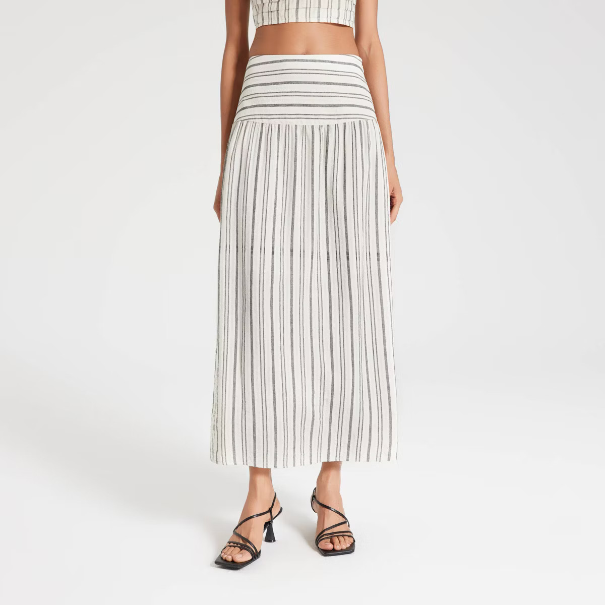 Women's Pleated Curved Yoke Maxi A-Line Skirt - A New Day™ | Target