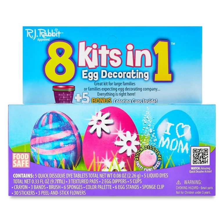 Easter Unlimited 8 in 1 Multi-Color Dye Egg Decorating Kit | Walmart (US)