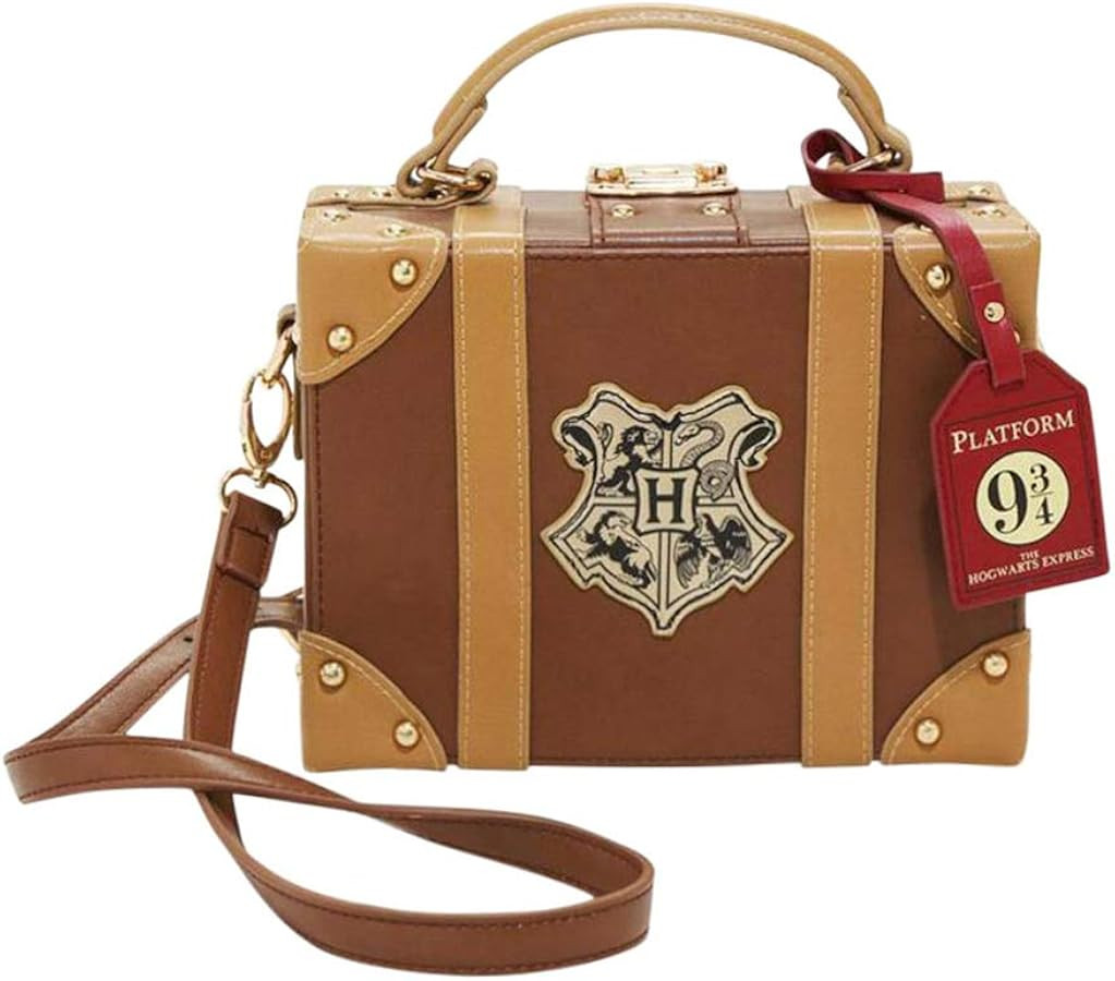 Women Crossbody Shoulder Bag School of Witchcraft and Wizardry Series Tiny Suitcase (A Brown) | Amazon (US)
