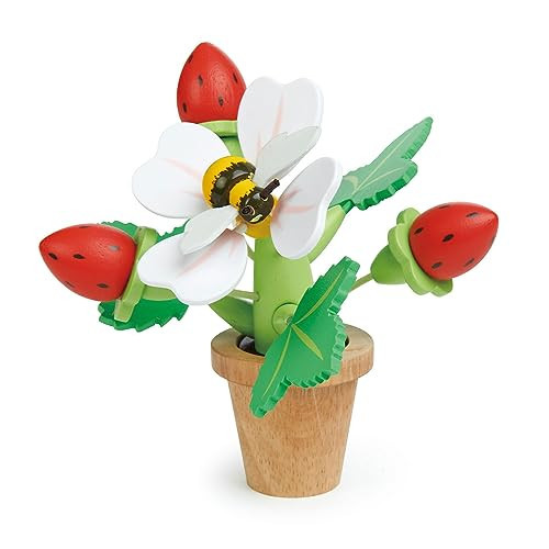 Tender Leaf Toys - Strawberry Flower Pot - Indoor Garden Pretend Play with Magnetic Bumblebee, Removable Leaves and Strawberries - Basic Life Learning Skills Fun for Children 3+ | Amazon (US)