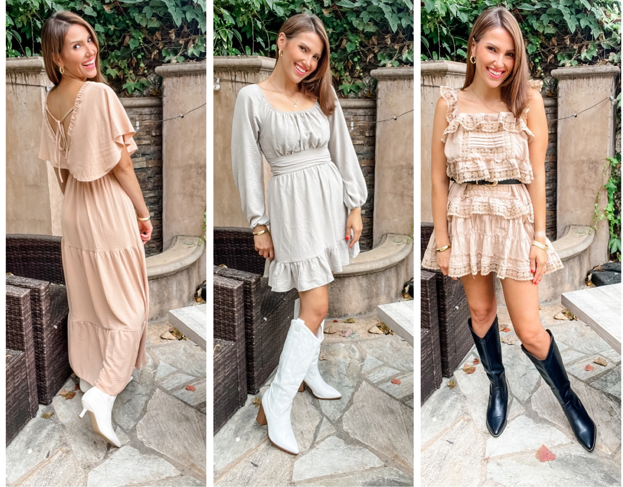 Neutral dress options for Fall

In a size S in the first two dresses and a M in the third

Hit 🖤 to save for Inspo! These would be cute for Thanksgiving too! 

#LTKFindsUnder50 #LTKSeasonal