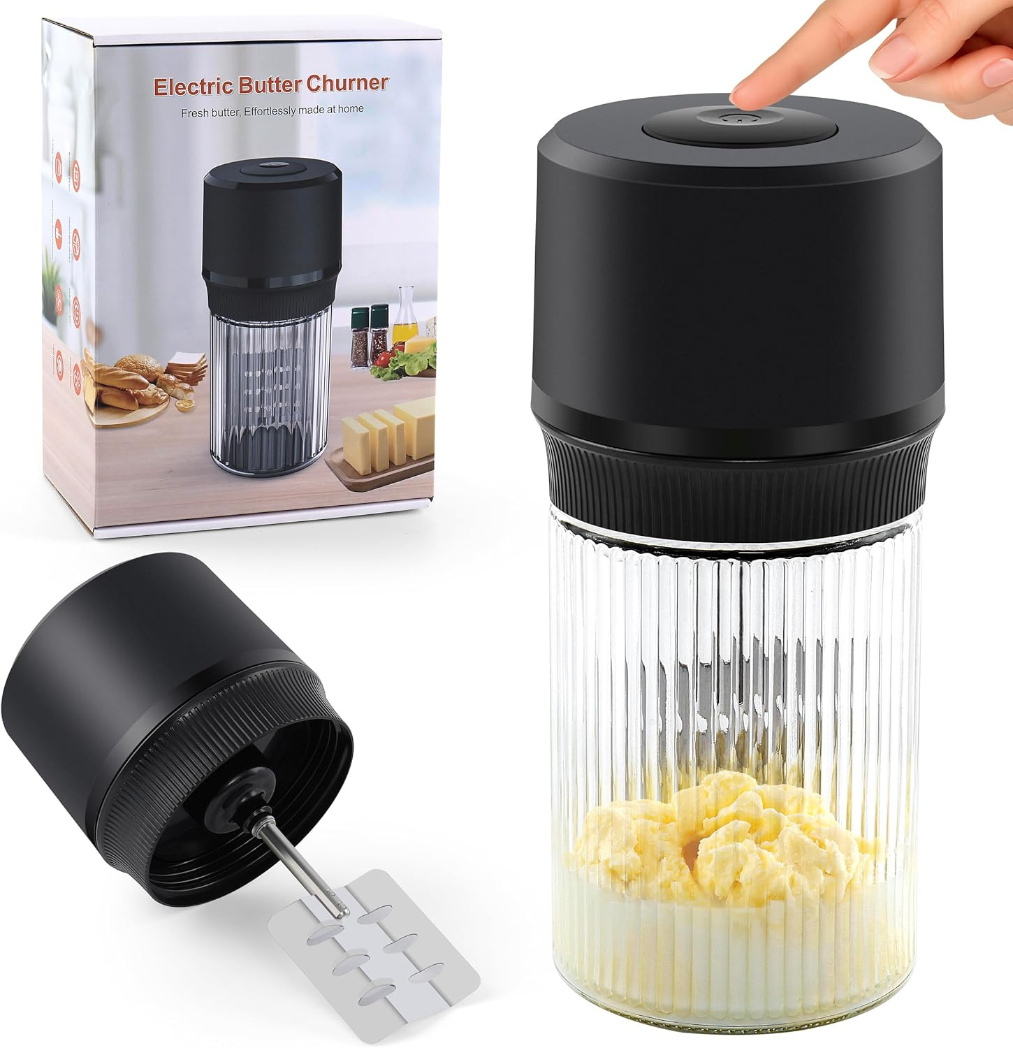 IFOLO Electric Butter Churn \u2013 One-Touch Butter Maker in 5\u201310 Mins, 34oz Glass Jar with ... | Amazon (US)