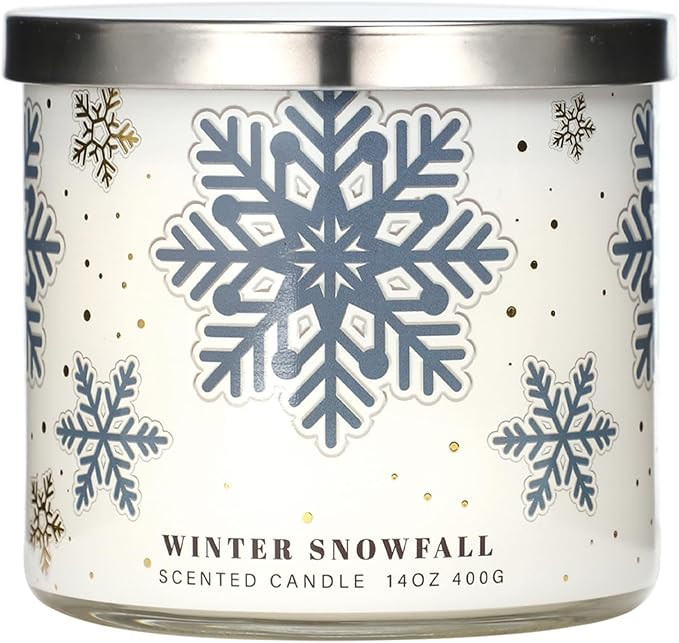 Winter Snowflakes Scented Candle, Winter Snowfall Large Candle, Festive Christmas Candle for Holi... | Amazon (US)