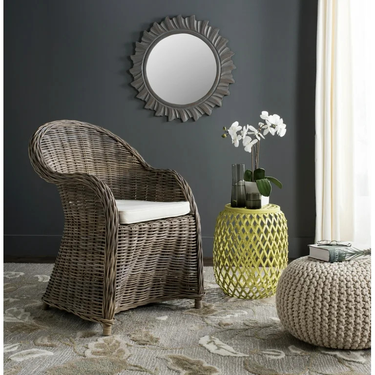 SAFAVIEH Zane Traditional Wicker Outdoor Club Chair, Grey | Walmart (US)