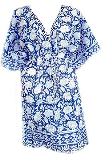 Rastogi Handicrafts 100% Cotton Hand Block Print Cover-up Beach Caftan Women's Print Swimsuit Kaf... | Amazon (US)