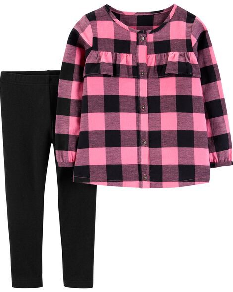 2-Piece Plaid Flannel Top & Legging Set | Carter's