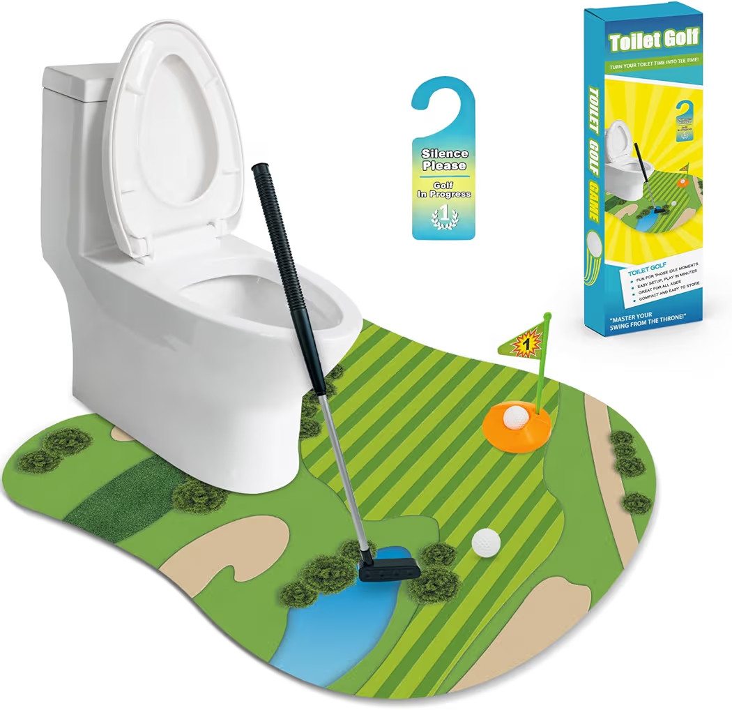 Funny Mini Golf Gag Gifts for Men Golfer, Toilet Golf Bathroom Game for Adults, Unique Birthday G... | Amazon (US)