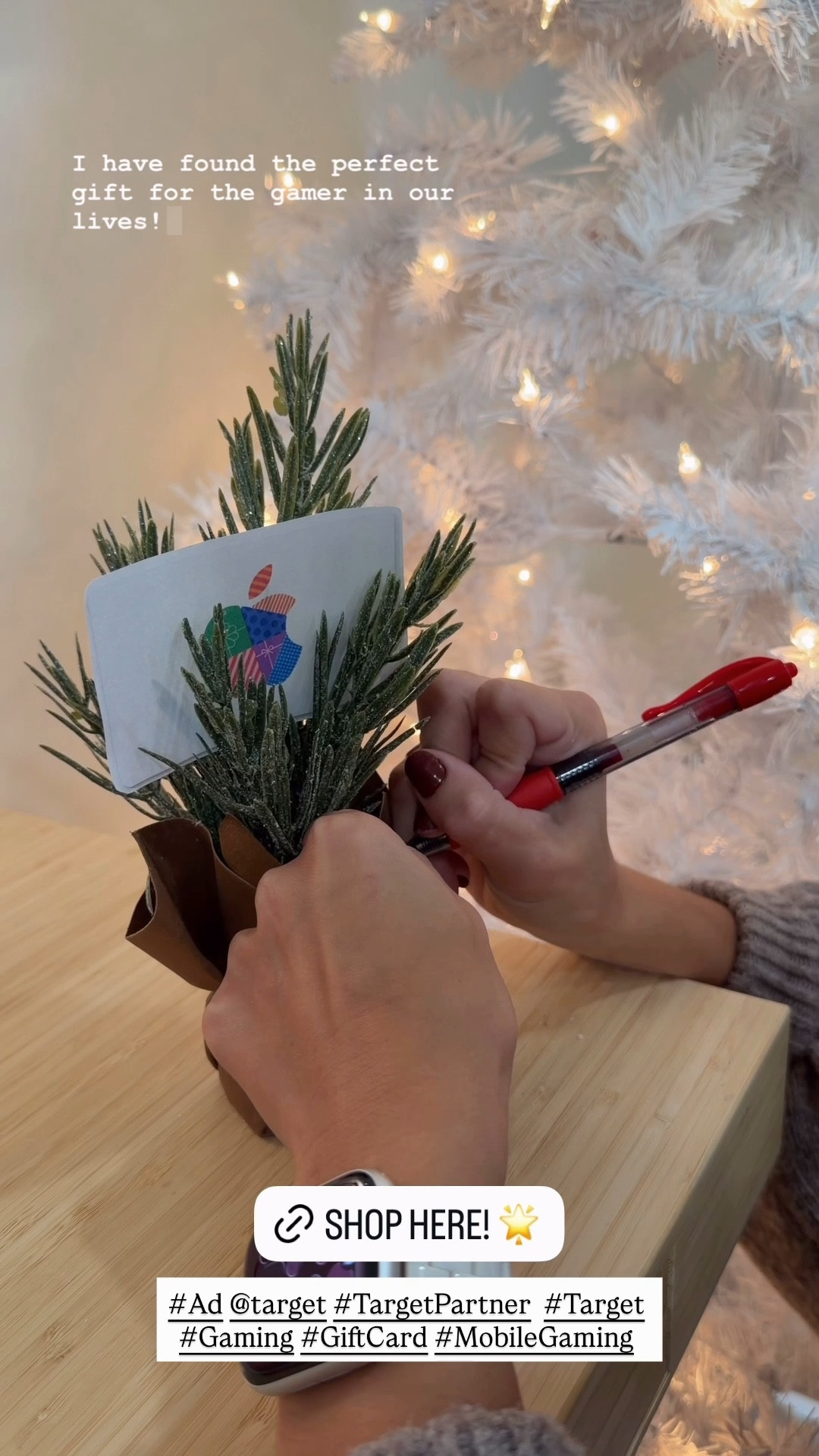  POV: you just found the PERFECT gift for the gamer in your life!!! 🎮💫🎄 Apple Gift Card covers everything from games & apps to music, movies, and the latest tech. Shop online or in-store at @Target , I also have it linked here on my LTK! #TargetPartner #Target #Gaming #GiftCard #MobileGaming 