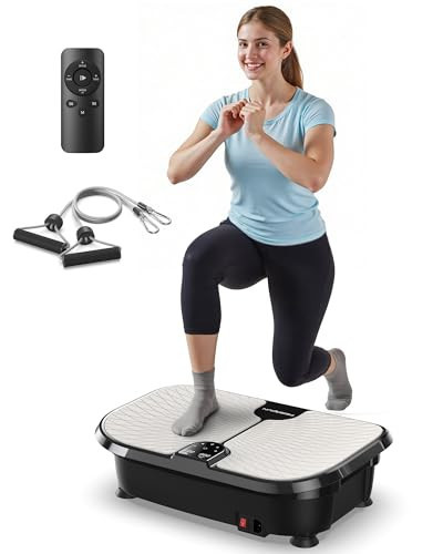 FEIERDUN Vibration Plate Exercise Machine, 400 LBS Capacity Vibration Plate for Lymphatic Drainage, Max Space for Whole-Body Workout & Relaxation at Home-Black | Amazon (US)