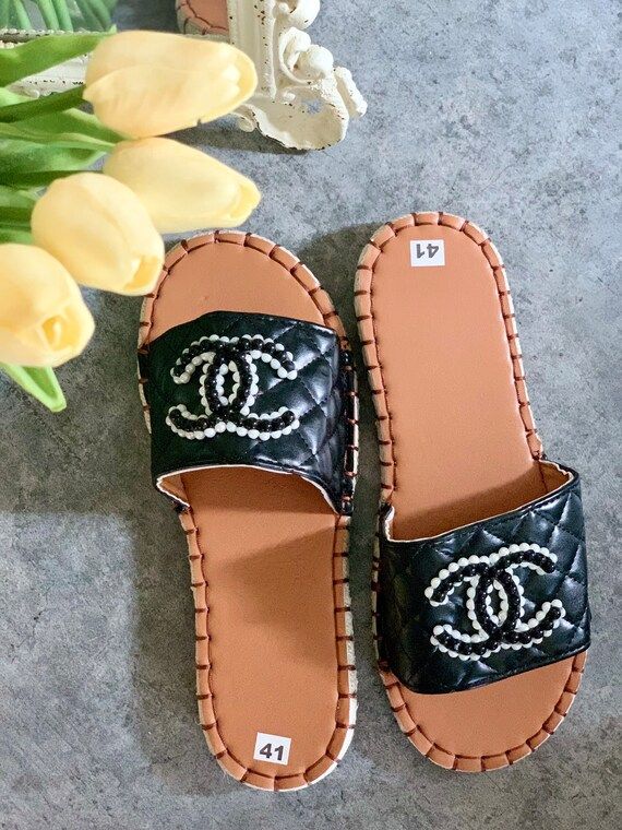 Black Espadrille Sandal Size 9 US custom beading | Etsy | Etsy (US)